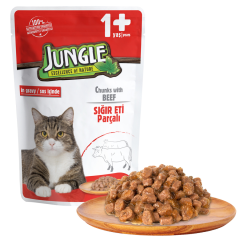 Jungle Kedi Biftekli 24 Adet 100 g Pouch