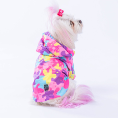 *23510-Pawstar Rosea Camouflage Raincoat M-L-XL-XL-2XL Yeni Sezon