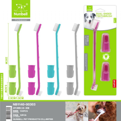 *600-1306-Nunbell Kedi Köpek Diş Fırçası+ Parmak Diş Fırçası Set
