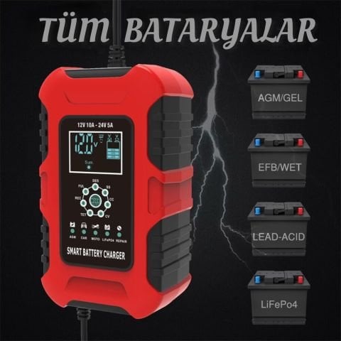 ŞARJ CİHAZI 12V 10A 24V 5A Otomatik seçici modüllü