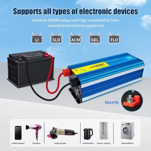 8000W Saf Sinüs Dalgası İnvertörü | DC 12V