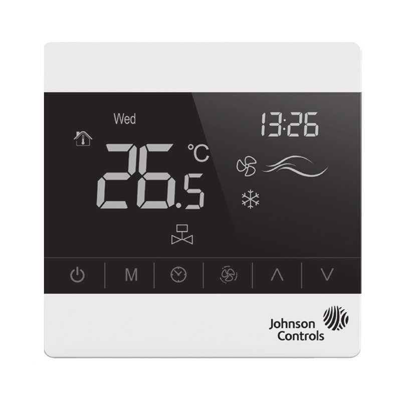 Dokunmatik termostat, 2 borulu, sıcaklık ayarı 5..35 C°, 3 hız fan kontrol, varlık bilgisi, 220V On-Off, Modbus T8600-TF20-9JS0-M0