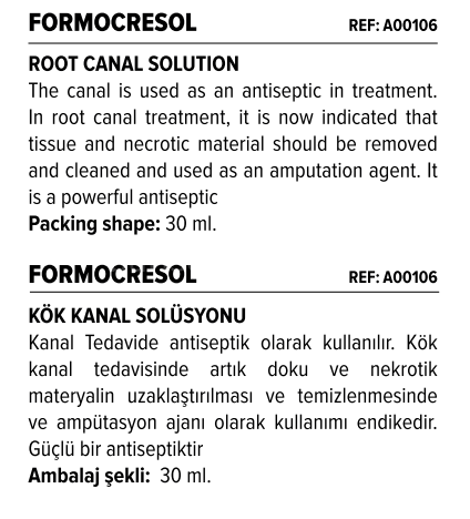 Promida Formocresol Kanal Dezenfektanı