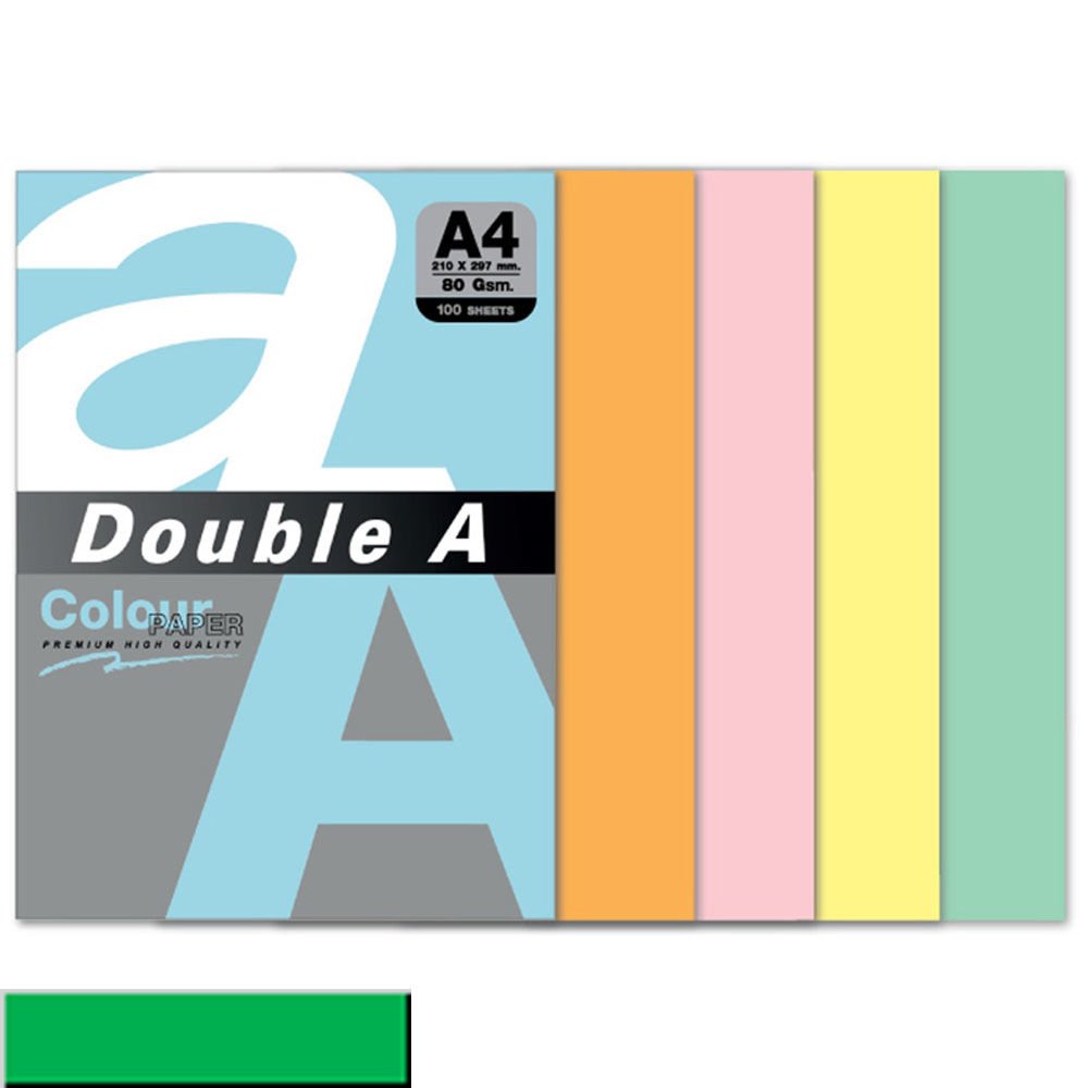 Double A Renkli Fotokopi Kağıdı 100 LÜ A4 80 GR Papağan Yeşili