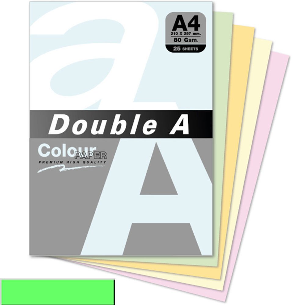 Double A Renkli Fotokopi Kağıdı  25 Lİ A4 80 GR Pastel Zümrüt Yeşili