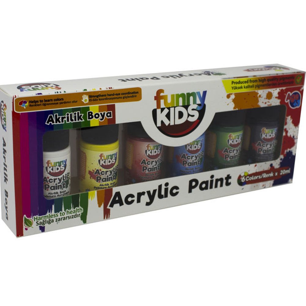 Funny Kids Akrilik 20 ML 6 Lı Set 1900