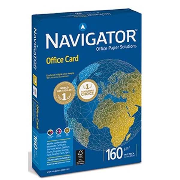 Navigator Fotokopi Kağıdı Gramajlı Laser-Copy-Inkjet Office Card 250 Lİ A4 160 GR Beyaz