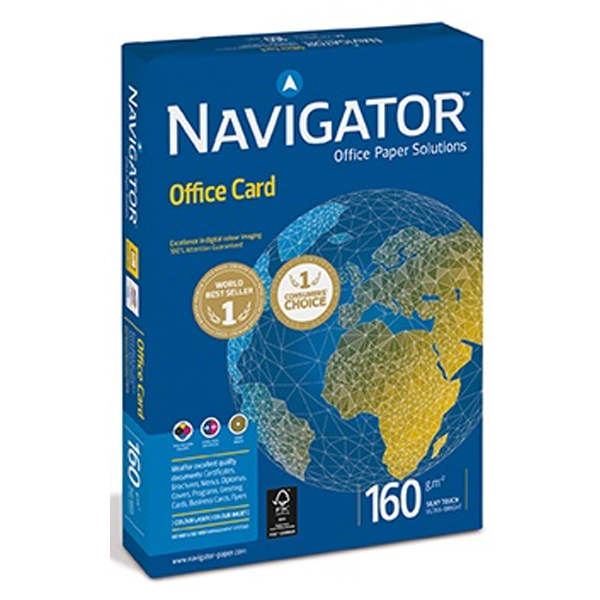 Navigator Fotokopi Kağıdı Gramajlı Laser-Copy-Inkjet Office Card 250 Lİ A3 160 GR Beyaz