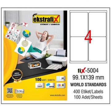 Ekstrafix Laser Etiket 99.1x139 Laser-Copy-Inkjet Fİx-5004