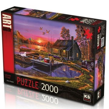 Ks Games Puzzle 2000 Parça Lakeside Cottage 22502