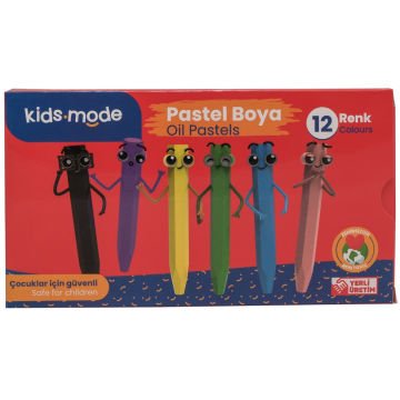 Kidsmode Yağlı Pastel Boya Altıgen 12 Renk