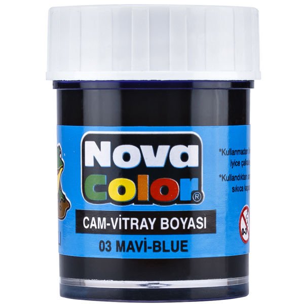 Nova Color Cam Boyası Su Bazlı Şişe Mavi NC-151