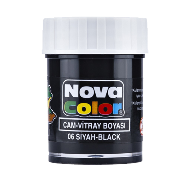 Nova Color Cam Boyası Su Bazlı Şişe Siyah NC-154