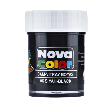 Nova Color Cam Boyası Su Bazlı Şişe Siyah NC-154