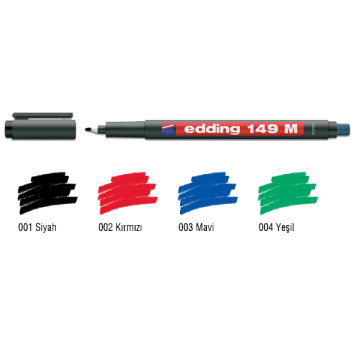 Edding Asetat Kalemi Permanent M Seri 1.0 MM Kırmızı 149 M