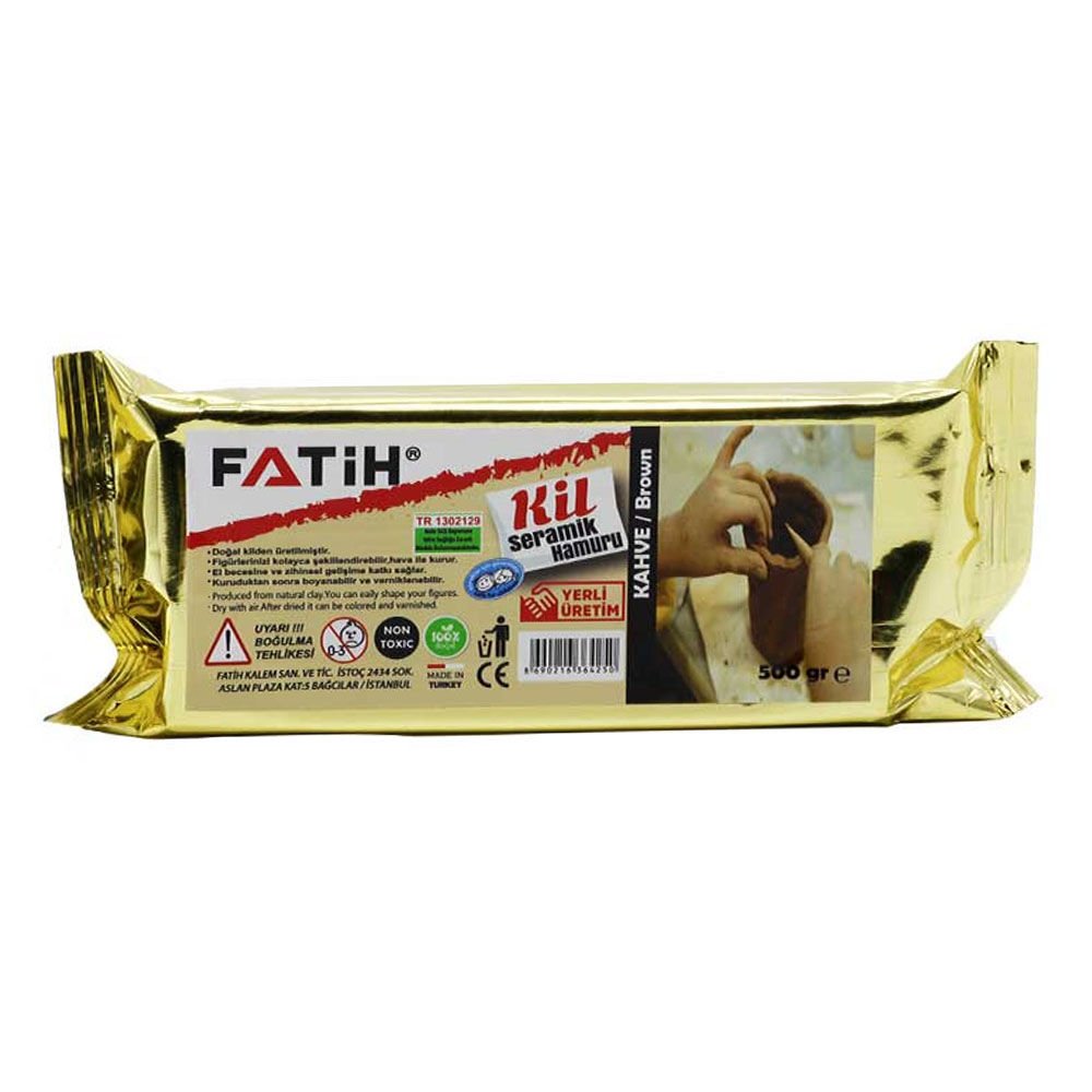 Fatih Seramik Hamuru Doğal Kil 500 GR Kahverengi 36425