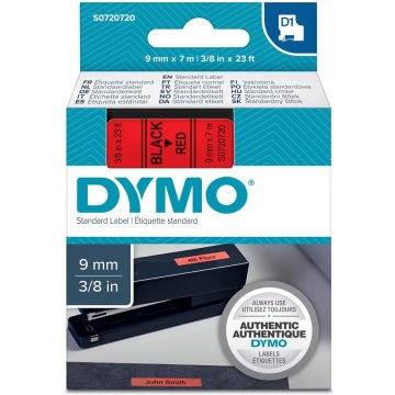 Dymo D1 Şerit 9 Mmx7mt Kırmızı/ Siyah 40917