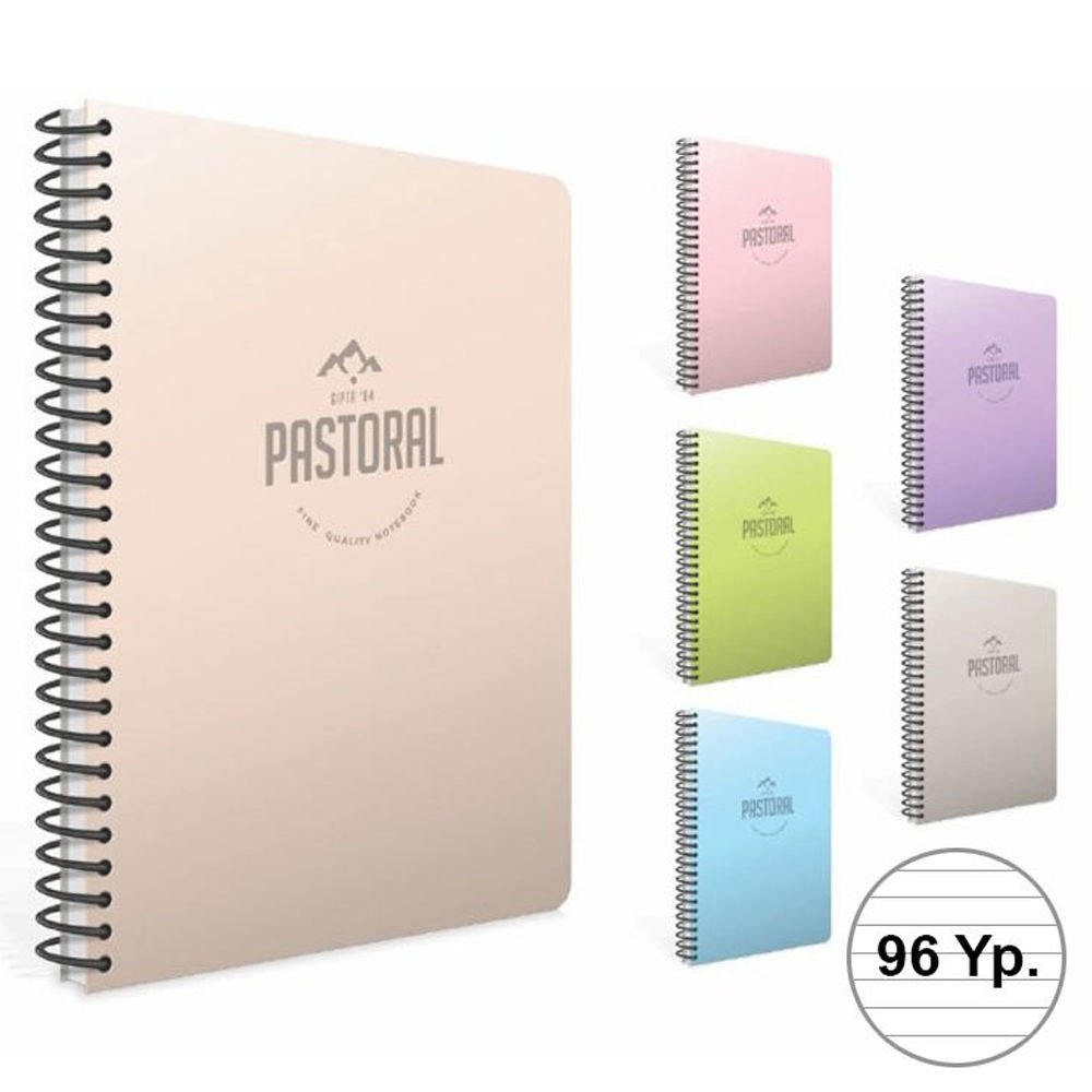 Gıpta Pastoral Spiralli Plastik Kapak Defter 17x24 96 YP Çiz.