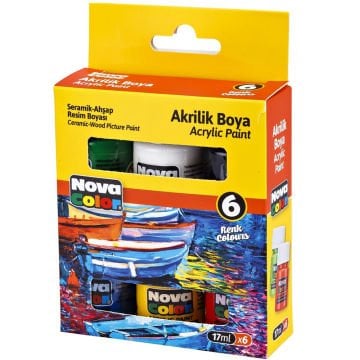 Nova Color Akrilik Boya Sise 6 Li 17 ML NC-2006