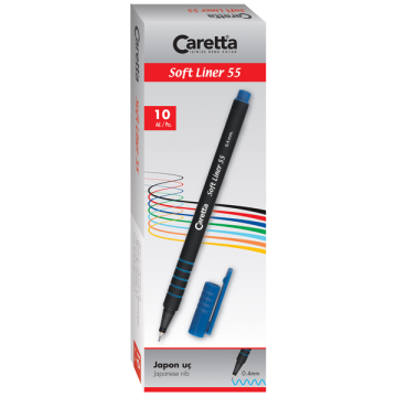 Caretta Softliner Keçeli Kalem 0.4 MM Kırmızı 10 LU 55-02