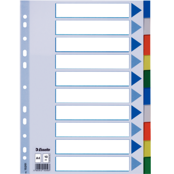 Esselte Seperatör 10 Renkli Plastik A4 15261
