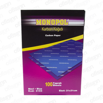 Monopol Karbon Kağıdı 100 LÜ A4 Mavi 3103