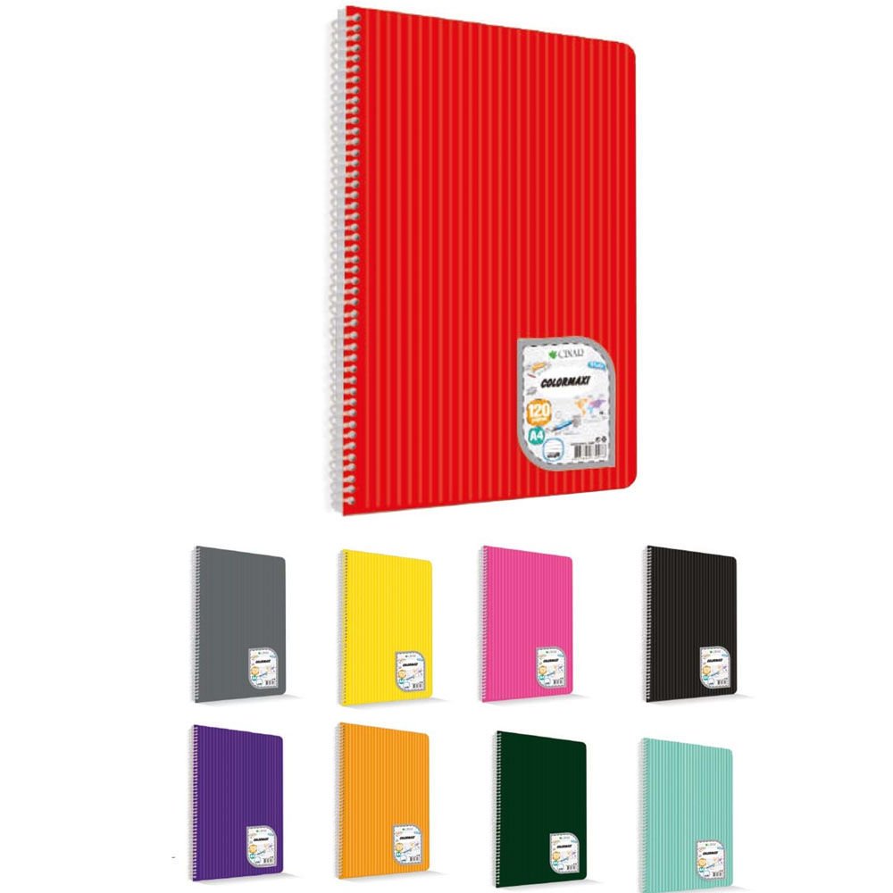 Çınar Colormaxi Spiralli Defter Plastik Kapak Kareli 120 YP A4 120/4 73008