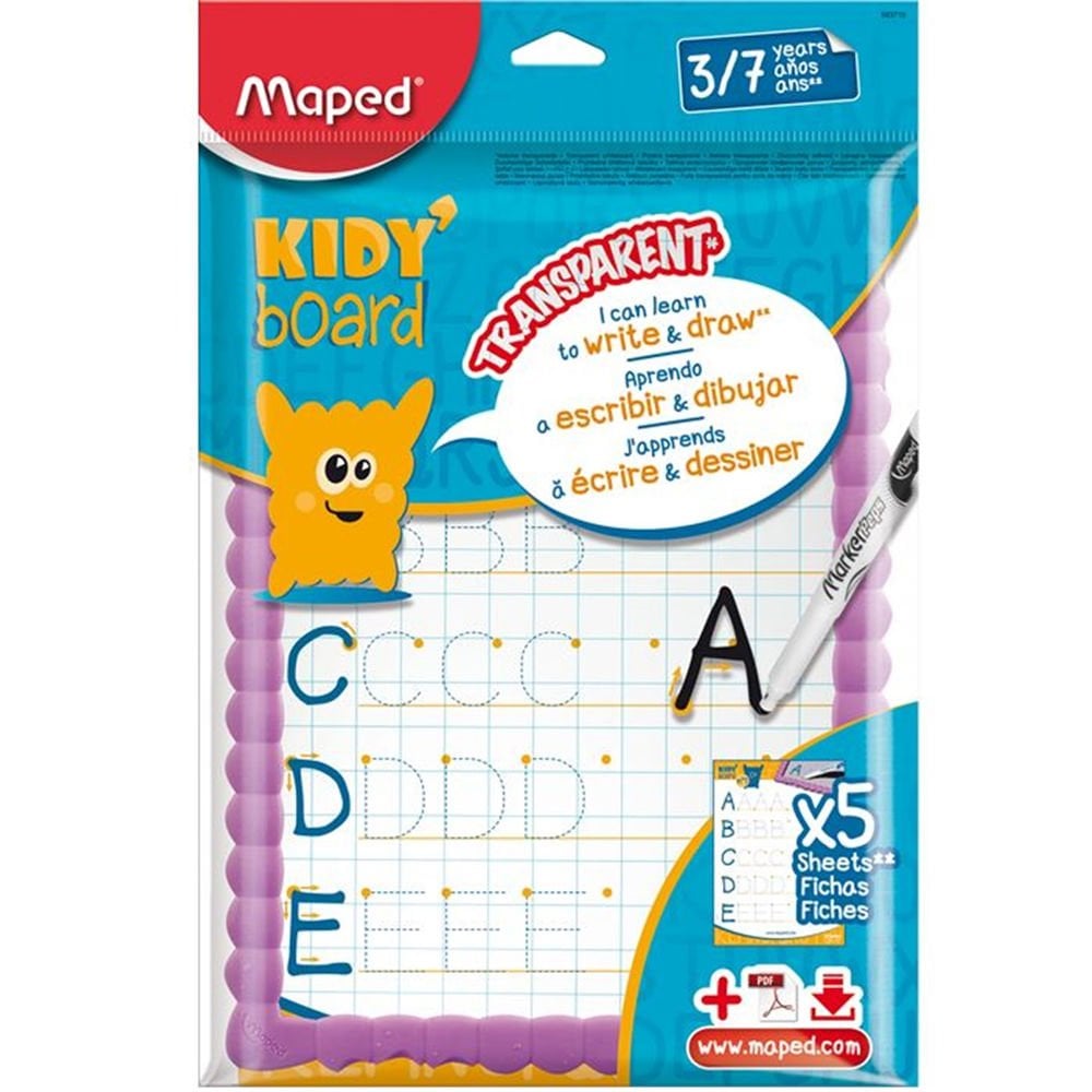 Maped Yazı Tahtası Kıddy Board Çoçuk Esnek Ve Transparan Kit