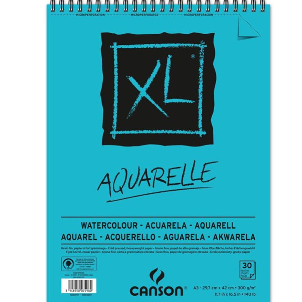 Canson XL Sulu Boya Spiralli Bloklar SPP Canxl Aquarelle 30 Syf A4 300 GR