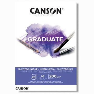 Canson Çizim Bloğu Graduate Mıx Medıa Beyaz 20 Syf A5 200 GR