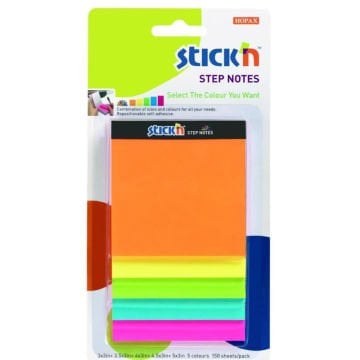 Hopax Stickn Yapışkanlı Not Kağıdı Magıc Küp 5 Neon Mıx Renk 150 YP 21423