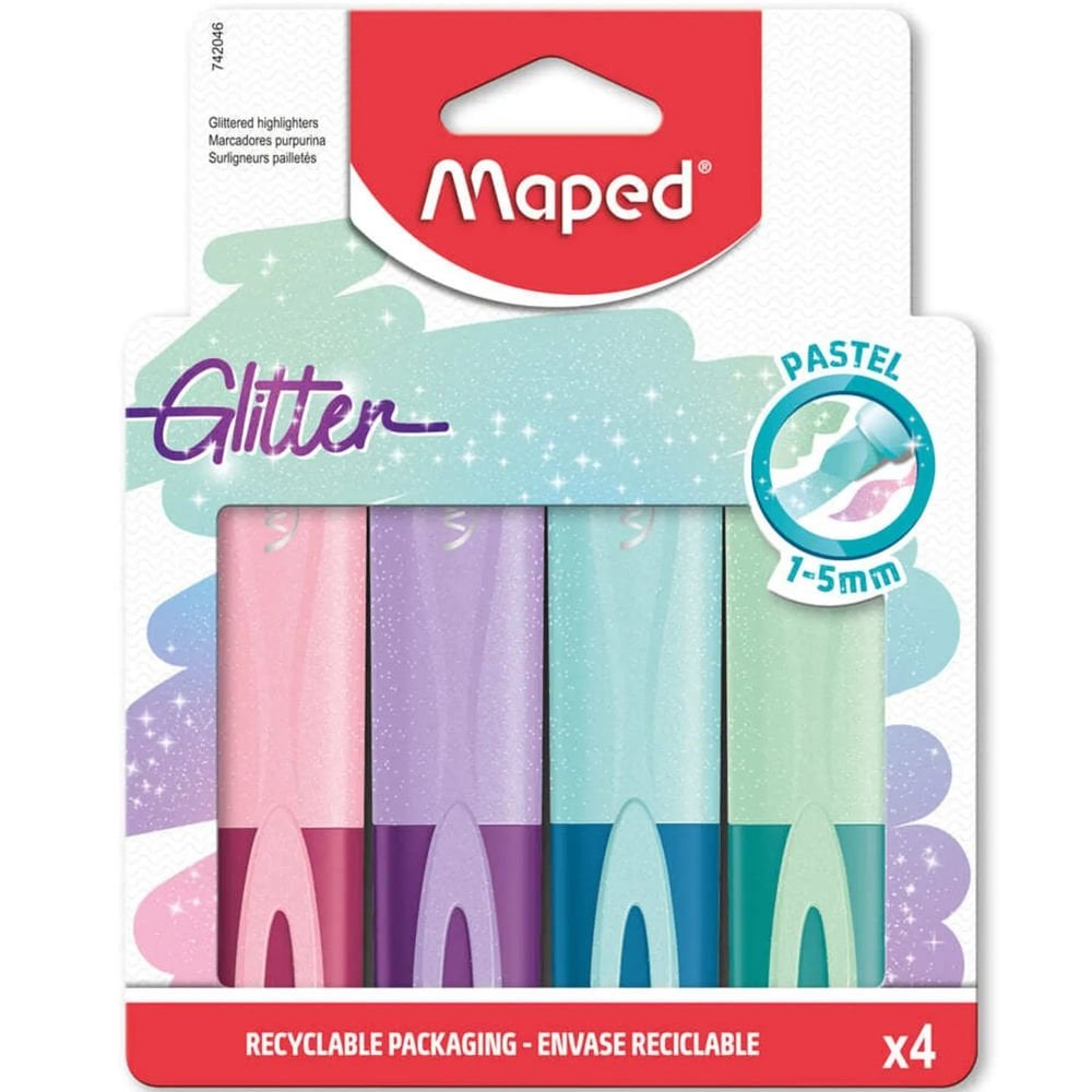 Maped Fosforlu Kalem Glıtter Pastel 4 Lü 742046