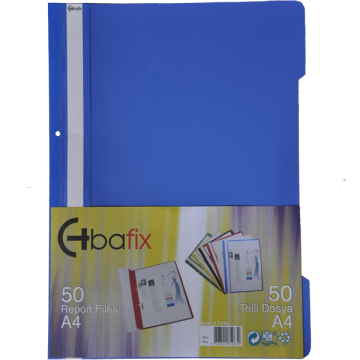 Bafix Telli Dosya Plastik XL Mavi A4