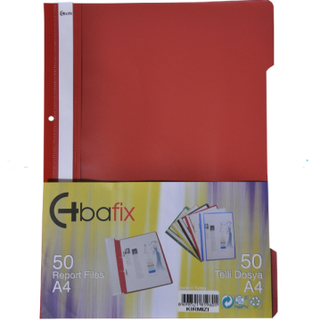 Bafix Telli Dosya Plastik XL Kırmızı A4