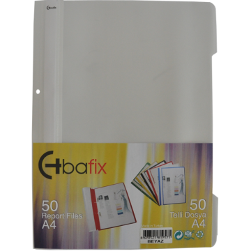 Bafix Telli Dosya Plastik XL Beyaz A4
