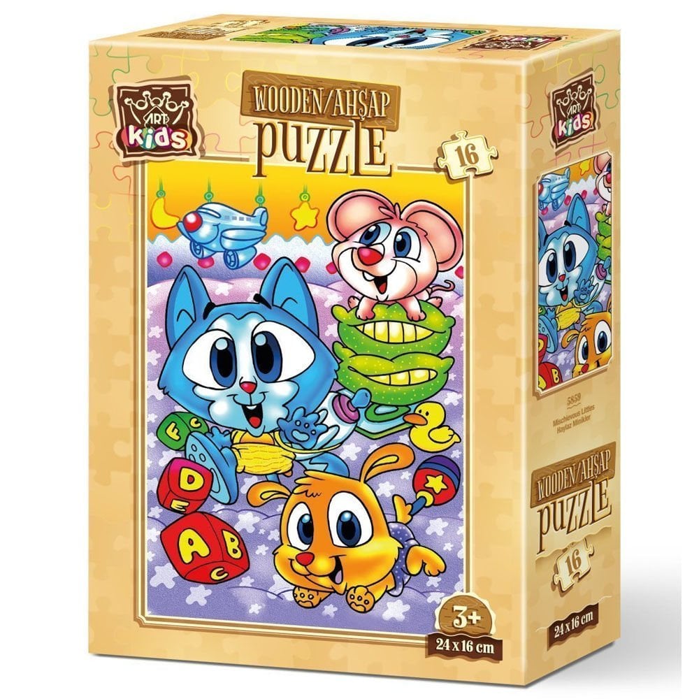 Art Puzzle 16 Parça Haylaz Minikler 5859