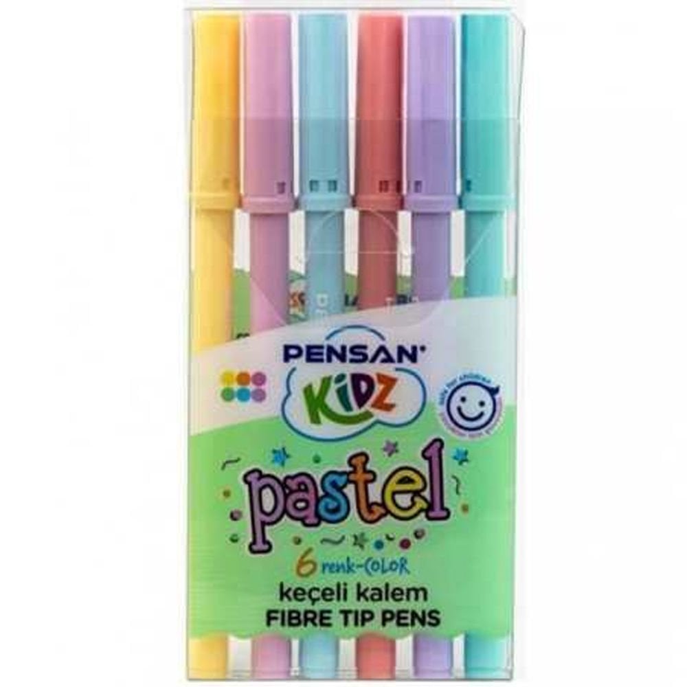 Pensan Kidz Keçeli Kalem 6 Renk Pastel 24 LÜ