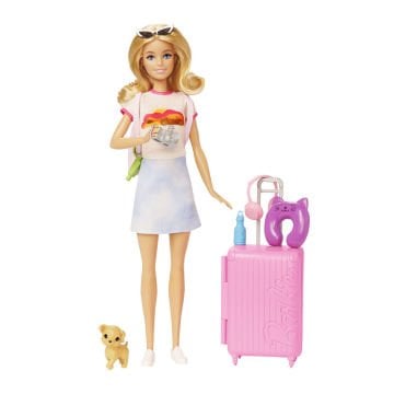 Barbie Seyahatte Bebeği ve Aksesuarları HJY18