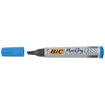 Bic Markör Permanent Kesik Uçlu Mavi 2300 06