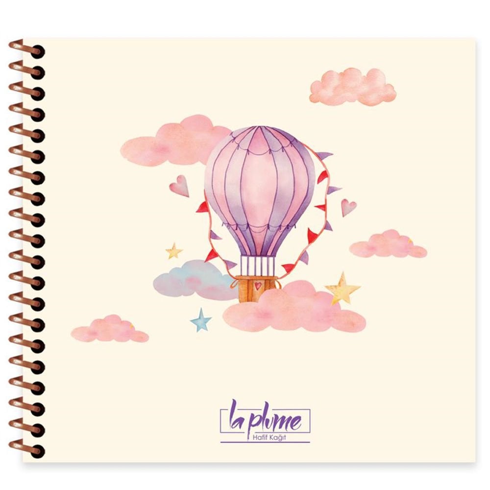 Keskin Color La Plume Balloon 16x15 50 Yp Çizgili Spiralli Sert Kapak Defter