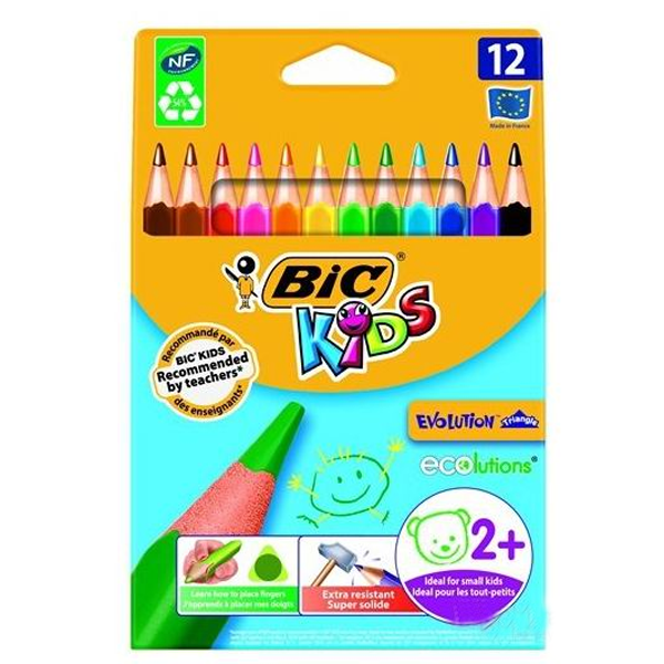 Bic Kuru Boya Evolution Üçgen Jumbo Metal Tüp  12+1 958192