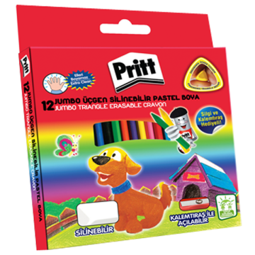 Pritt Pastel Boya Jumbo Silinebilir Üçgen 12 Lİ 1655739