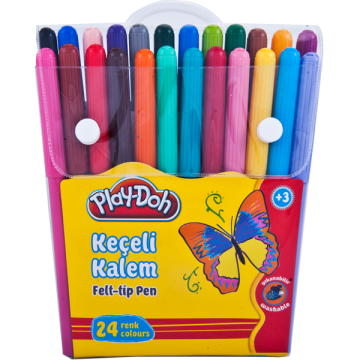 Play-Doh Keçeli Kalem Pvc 2 MM 24 Renk PLAY-KE006