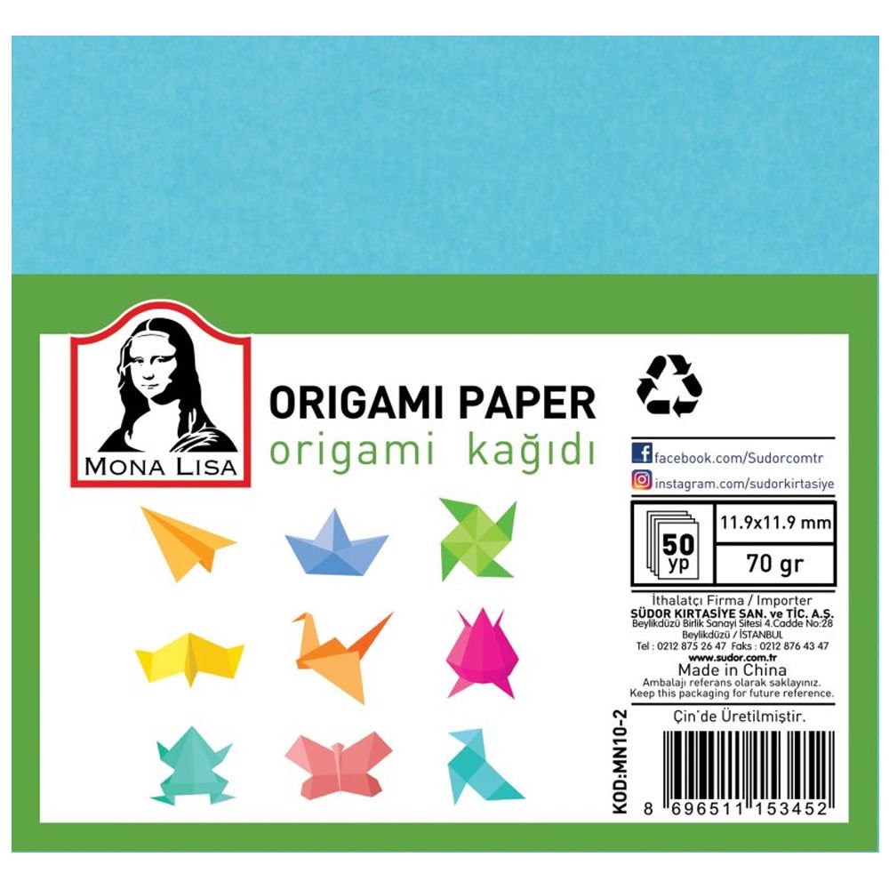 Monalisa Origami Kağıdı 9x9 70 GR 50 Yp
