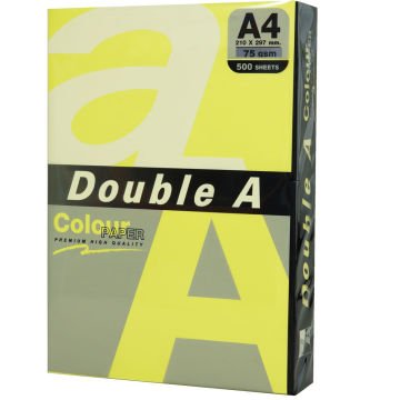 Double A Renkli Fotokopi Kağıdı  500 LÜ A4 75 GR Fosforlu Sarı