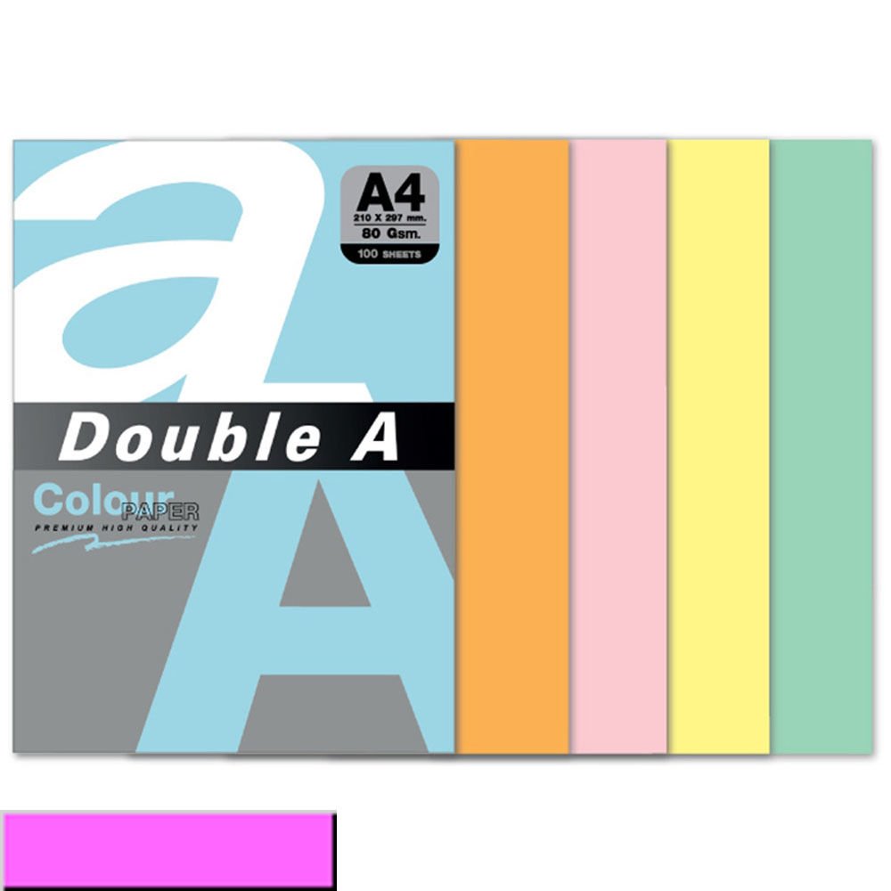 Double A Renkli Fotokopi Kağıdı 100 LÜ A4 80 GR Pastel Pembe