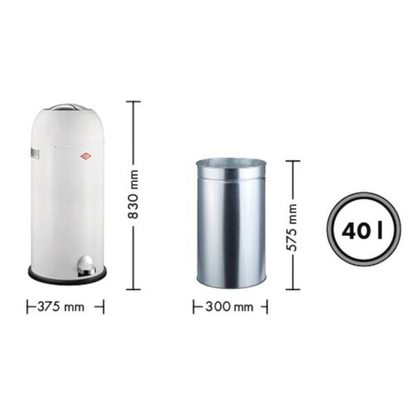 Wesco Kickmaster Maxi Graphite Matt Çöp Kovası - 40 L