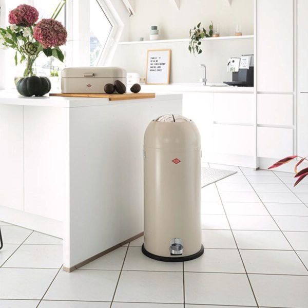 Wesco Kickmaster Maxi White Matt Çöp Kovası - 40 L