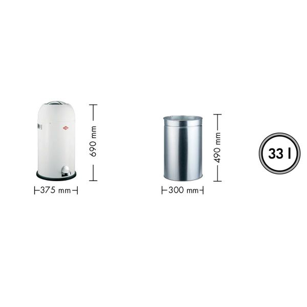 Wesco Kickmaster Mint Çöp Kovası - 33 L