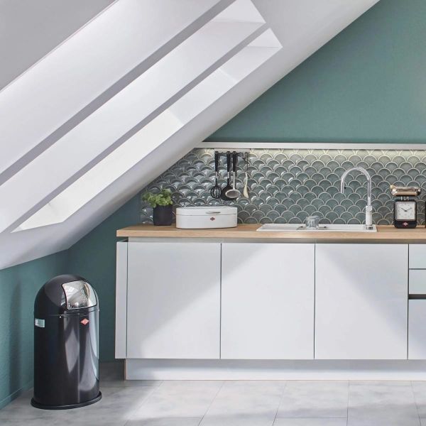 Wesco Pushboy Jr. White Matt Çöp Kovası - 22 L